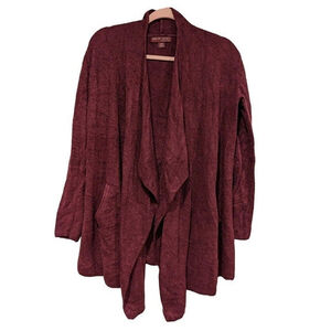 Barefoot Dreams Sweater Womens Medium Plumb Cardigan Style Wrap